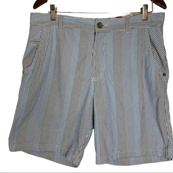 LULULEMON Men’s KAHUNA Golf Hiking Shorts Plaid Checkered Blue Size 36 Athletic - Picture 1 of 10